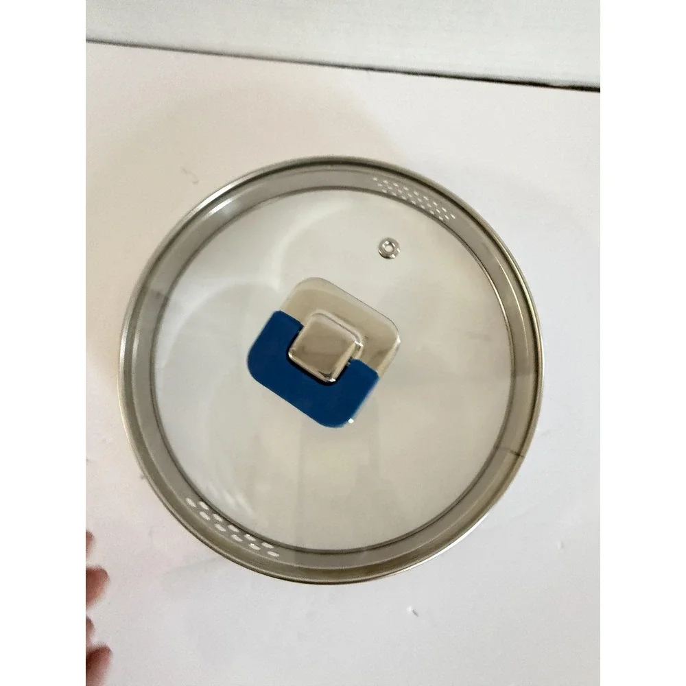 Glass saucepan lid fits Nutrichef 3.1‎ quart saucepan has vent and strainer